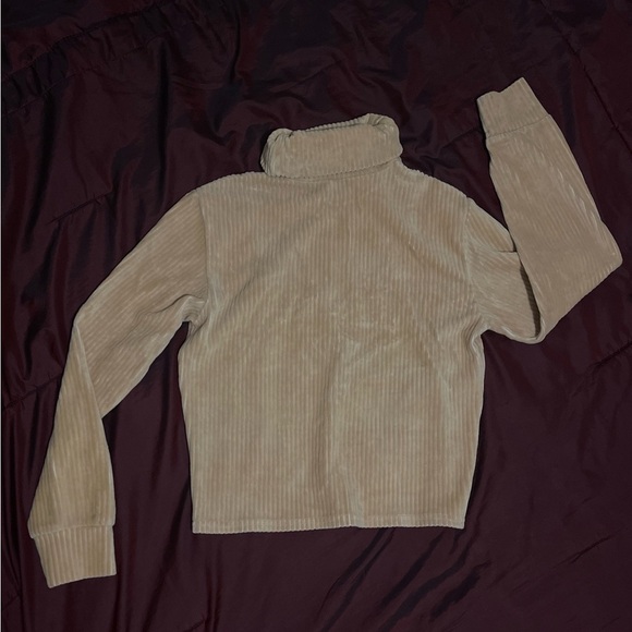 Cream Turtleneck Corduroy Shirt - Picture 2 of 4